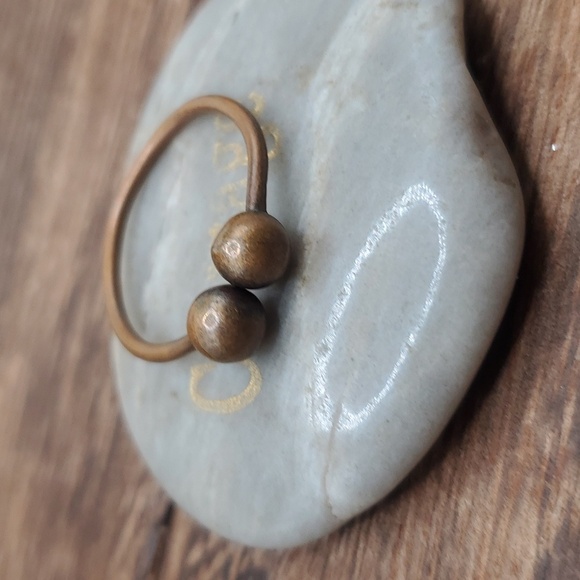 Copper adjustable ring ball brutalist themed R702 - Picture 2 of 3